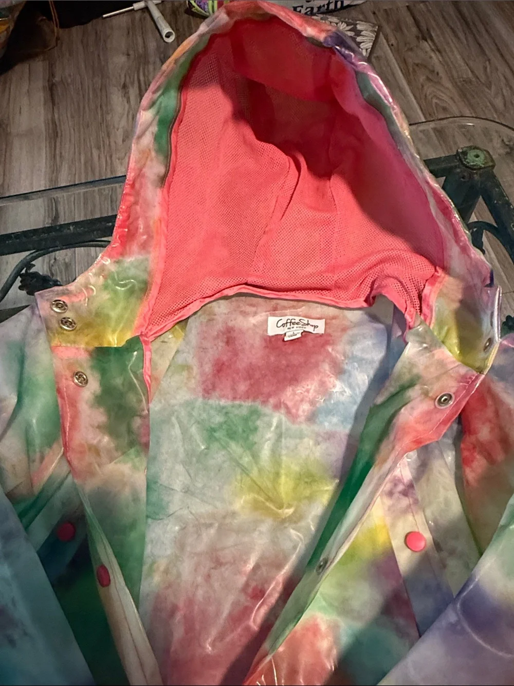 CoffeeShop Kids Tie-Dye Raincoat - Pink, Green, Yellow, Blue, Purple